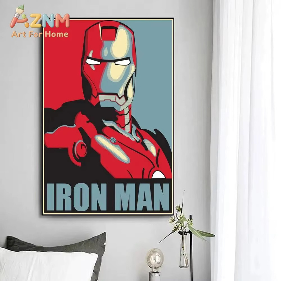 KAYOU Iron Man Leinwandposter Avengers Wandkunst in Mehrfarbig, rechteckig und ohne Rahmen - Bild 2