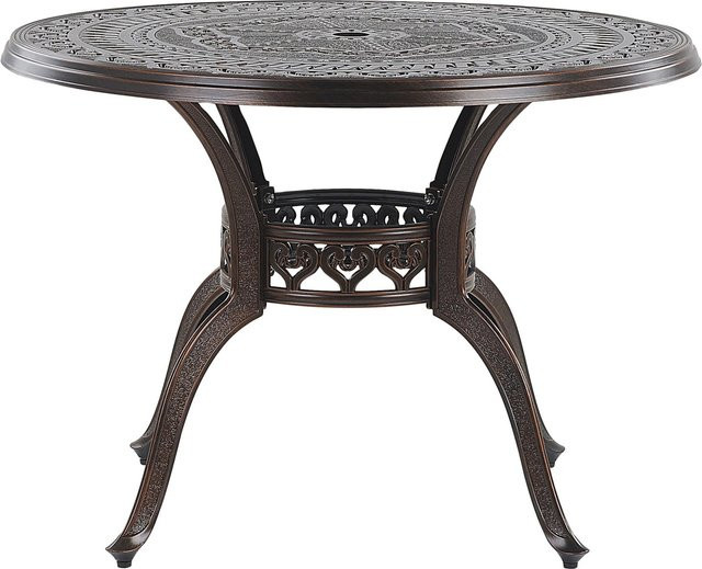 Beliani Gartentisch SALENTO aus Metall in Dunkelbraun im Retro-Design, B/T/H: 102 x 102 x 72 cm - Bild 1