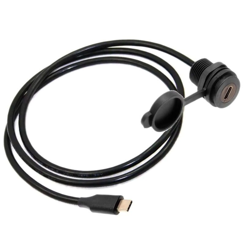 CY Wasserdichtes USB-C Erweiterungskabel 10 Gbps mit wasserdichtem Stecker für Wasserarmpanele, Schwarz, Länge: 50 cm und 30 cm - Bild 4