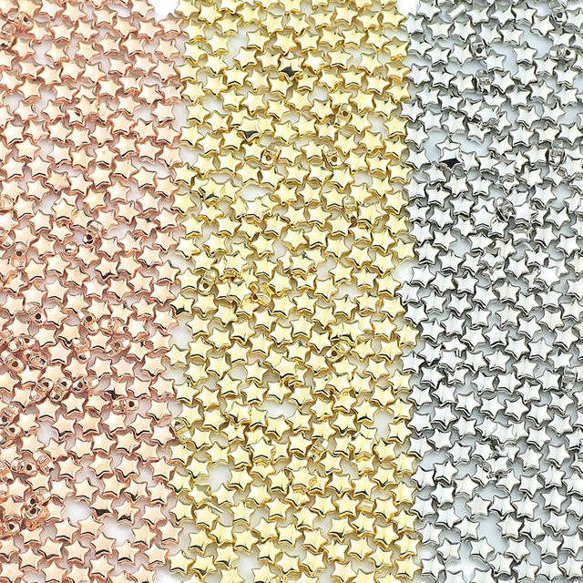 CCB Bead Spacer Sternform, vergoldet, 6 mm, Unisex - Bild 1