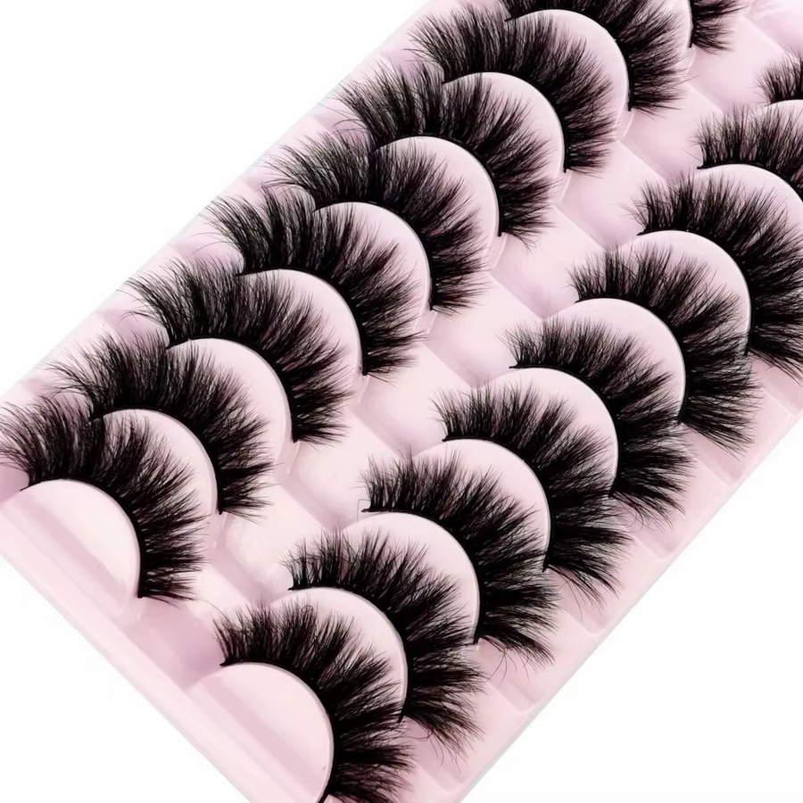 Faux Nerz Streifenwimpern, Black, 10 Paar, Natürlich - Bild 2