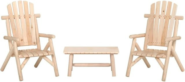vidaXL 3-tlg Garten-Lounge-Set aus Fichtenholz in Braun im Adirondack-Stil mit 2 Gartenstühlen und 1 Couchtisch - Bild 1
