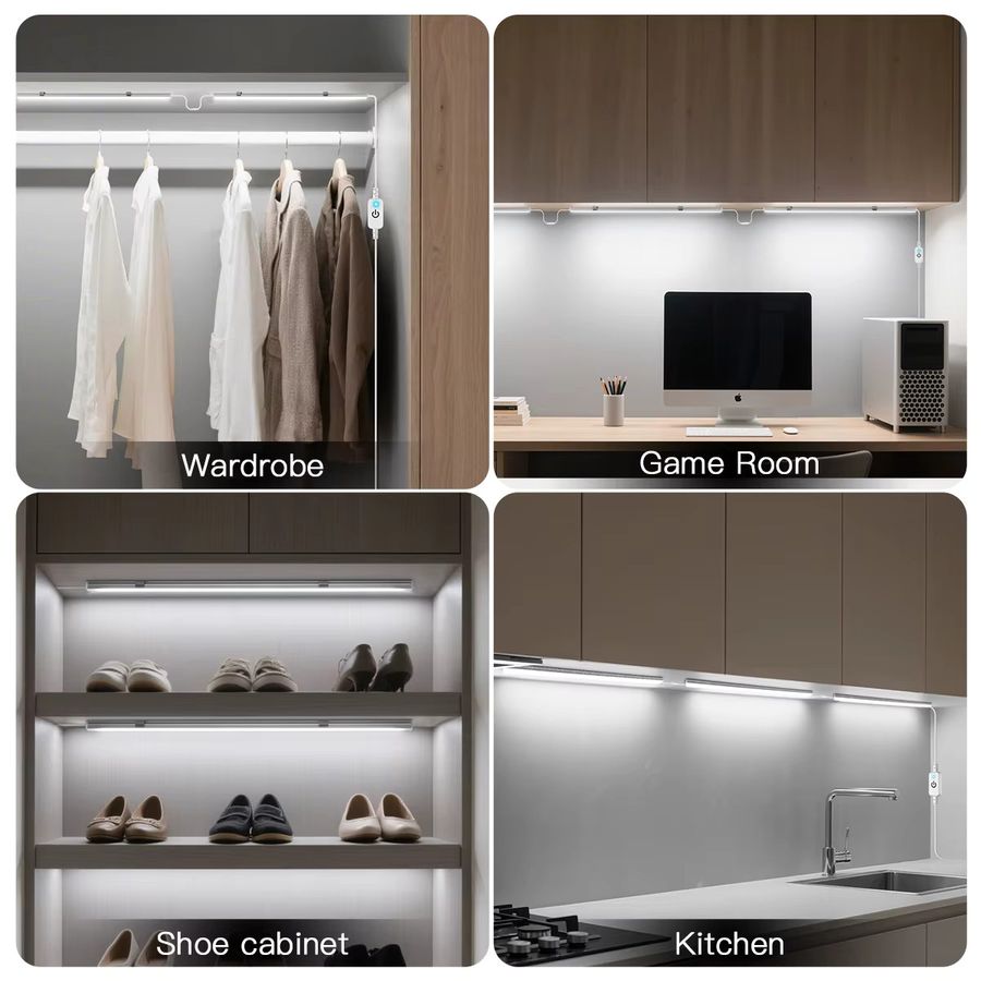 MALITAI LED Unterbauleuchte mit Touch-Sensor und Dimmfunktion, 3er-Set, Weiß, Länge: 30 cm - Bild 6