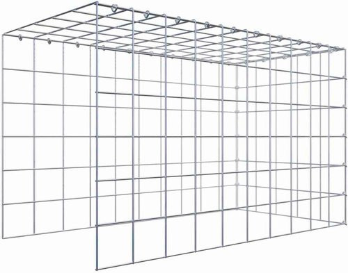 Gabiona Anbaukorb Typ 4 aus Stahl in Silbergrau, B/T/H: 60 x 100 x 50 cm - Bild 1