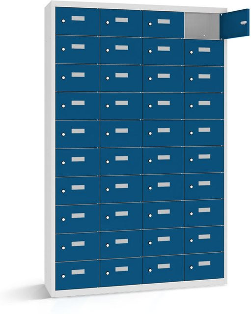 rotstahl Wertfachschrank mit 40 Fächern, dunkelblau, B/T/H: 115 x 30 x 180 cm - Bild 1