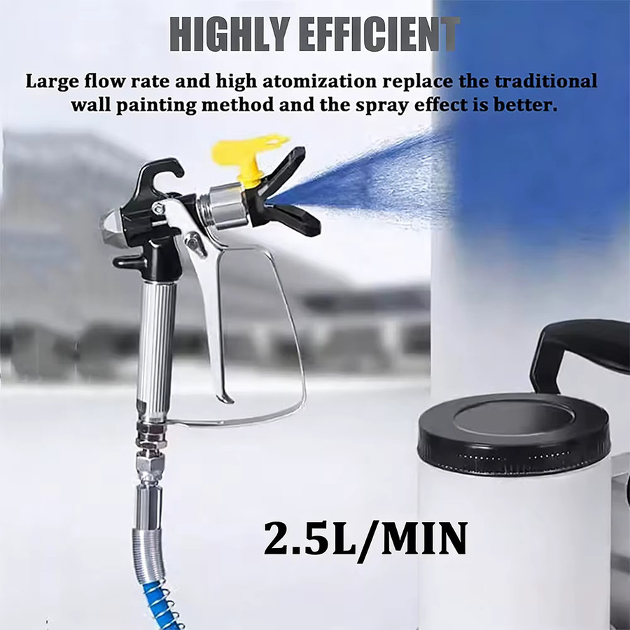 Podofo Airless Farbsprühgerät 1600W mit 2,5l/min Sprühleistung für wasserbasierte Wandfarben inklusive 5m Schlauch - Bild 5