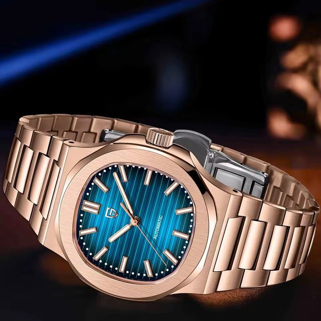 PAGANI DESIGN Armbanduhr Edelstahl, Automatik, Saphirglas, Blau, Herren - Bild 1