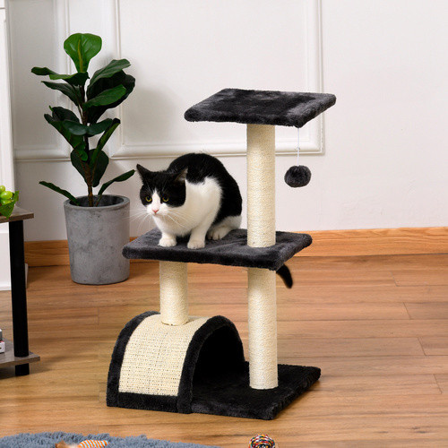 PawHut Kratzbaum für Katzen mit Sisal-Kratzbrett in Grau, B/T/H: 40 x 35 x 72 cm - Bild 3