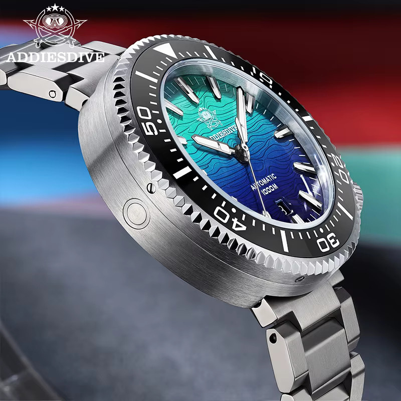 ADDIESDIVE Herrenuhr, Automatik, Edelstahl, Blau, Saphirglas, 100 ATM - Bild 4