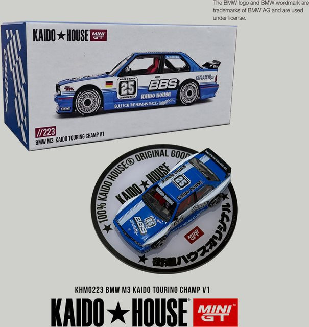 MINI GT Kaido House BMW M3 E30, Automodell, 1:64, blau/weiß, Druckguss - Bild 1