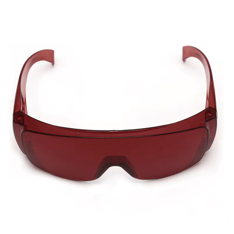Aoron Schutzbrille Rot mit getönten Gläsern für UV-Schutz und Lichtaufhellung in der Zahnmedizin - Bild 2