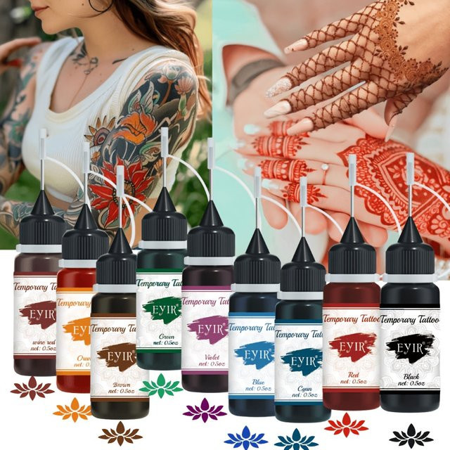 EYIR Tattoo-Paste Set, 9 Farben, Körperbemalung - Bild 1