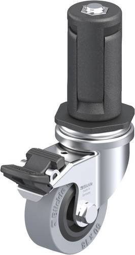 Blickle Lenkrolle LRA-VPA 50G-FI-ER04 mit Feststeller in Schwarz-Grau, Rad-Durchmesser: 50 mm, Tragfähigkeit: 40 kg - Bild 1