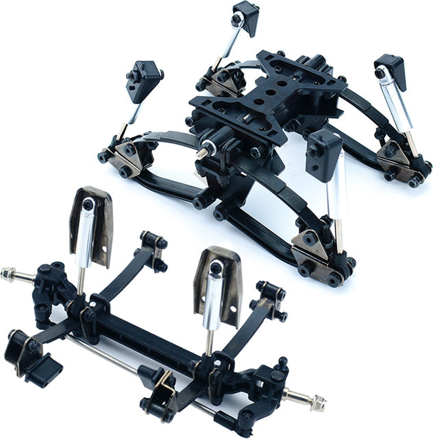 Tamiya Vorder-/Hinterradaufhängung Federung Stoßdämpfer, 1:14, Metall, Schwarz - Bild 1