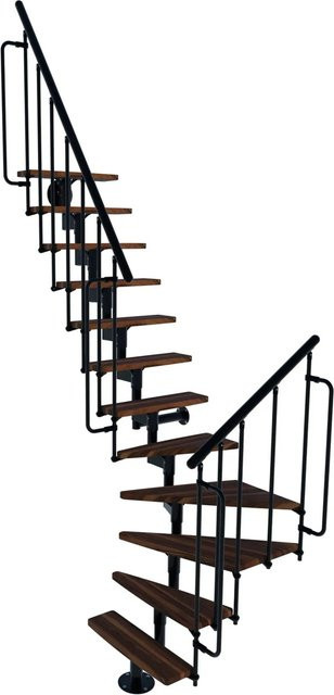 Minka Raumspartreppe Joker Turn Winder in Walnuss und Schwarz für eine Raumhöhe bis 304 cm - Bild 1