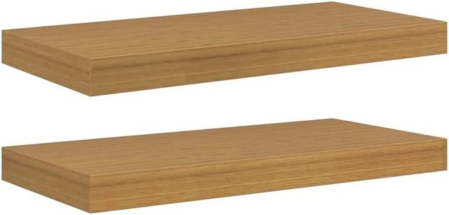 vidaXL Wandregal Set aus Holzwerkstoff in Beige, 2 Stück, B: 50 cm, T: 23 cm, H: 4 cm - Bild 1