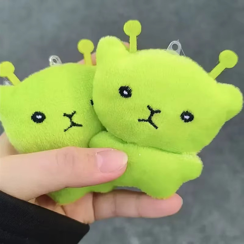 DUODUOBAO Mini Grüner Alien-Katzen-Plüsch-Schlüsselanhänger, Unisex - Bild 2