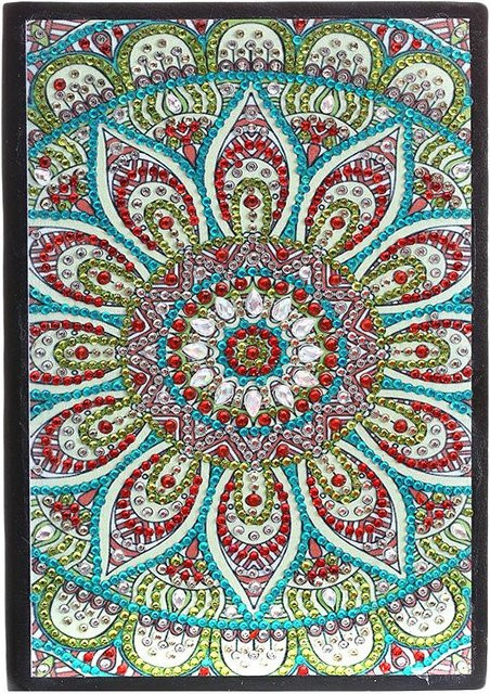 GoolRC 5D Diamant Malerei Notizbuch mit 50 Seiten Mandala Blumenmuster in Grau und Multicolour - Bild 1