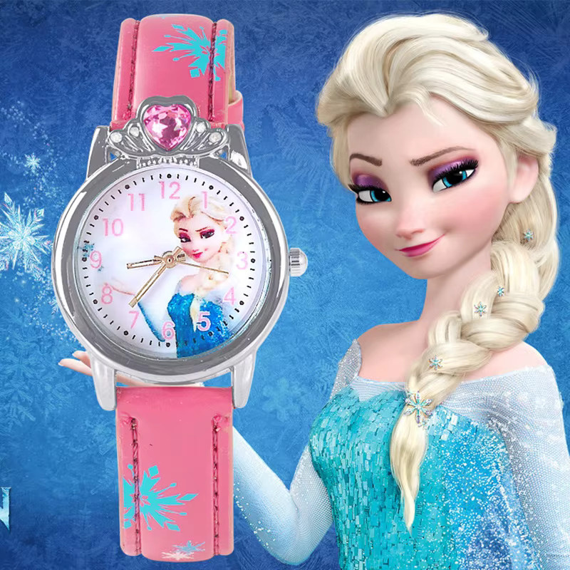 Disney Kinder Analoguhr, Elsa Anna, Kunststoff, Schwarz, Rund - Bild 1