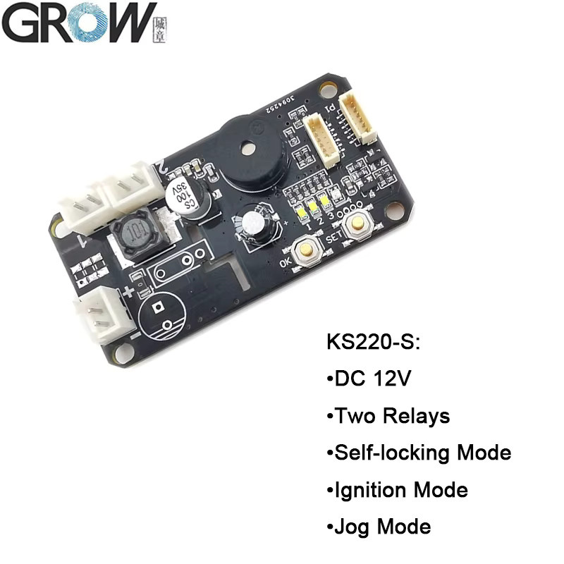 GROW KS220-S DC12V Fingerabdruck-Steuerplatine mit zwei Relais in Schwarz für die Zugangskontrolle mit Selbsthemmung, Zündung und Jog-Modus sowie Admin- und Benutzerverwaltung - Bild 2