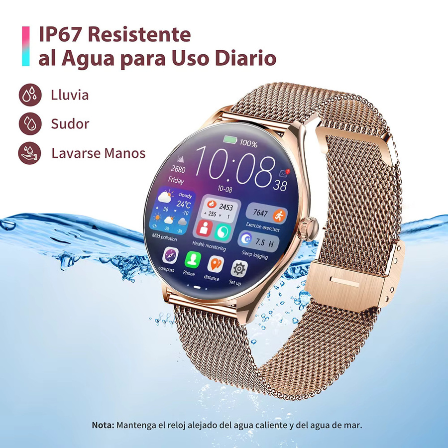 BOALZETD Smartwatch mit 1,43 Zoll AMOLED Display in Schwarz für Damen und Herren mit Anruf-Erinnerung - Bild 5