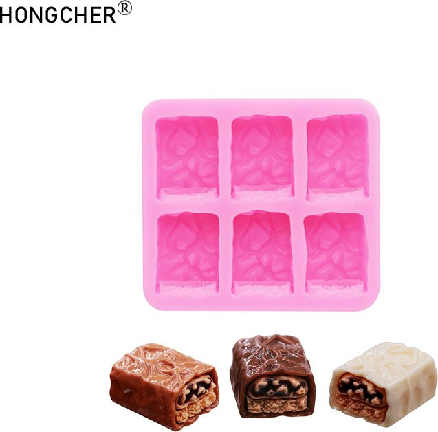 HONGCHER Silikonform in Pink für DIY Schokolade, gefüllte Süßigkeiten und Harzschmuck, rechteckig - Bild 1