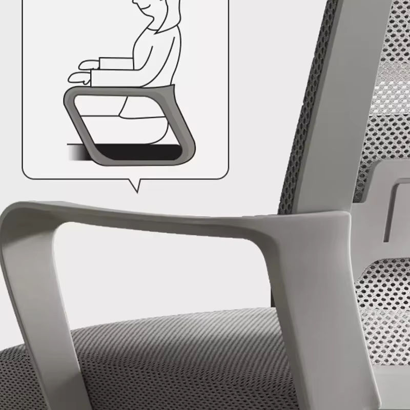 Ergonomischer Schaukelbürostuhl von LIUSHADUOLA mit Rollen, höhenverstellbarer Task Chair aus Stoff in Schwarz und Grau - Bild 4