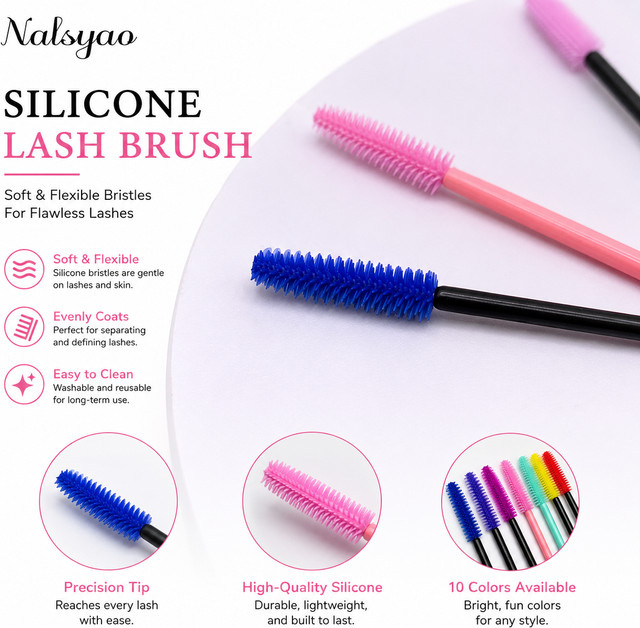 CNKESS Silikon-Mascara-Applikatoren, 50 Stück, Damen, Rot - Bild 1