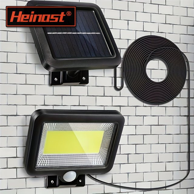 Heinast LED Solar Split Wandlampe mit Motion Sensor und 3 Modi, Wasserdichte Solar Flutlicht für den Garten in Schwarz - Bild 1