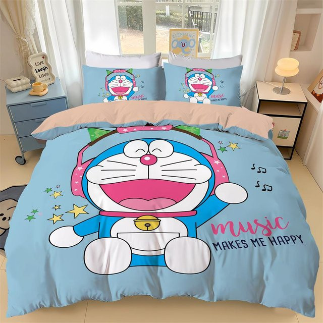 Lodestar Bettwäscheset Doraemon mit Bettbezug und Kissenbezügen in Blau, B/H: 135 x 200 cm - Bild 1