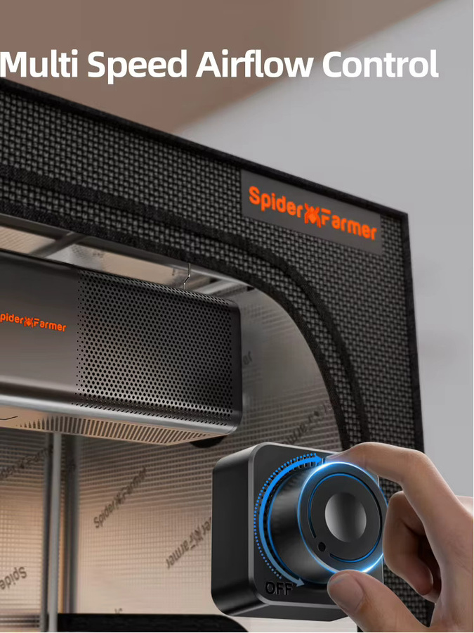 Spider Farmer 2-in-1 Belüftungssystem: 6 Zoll Inline-Lüfter mit integriertem Aktivkohlefilter in Schwarz für die Geruchskontrolle in Growzelten - Bild 4