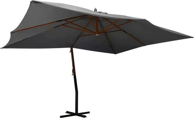 DELUKE Ampelschirm ROOT Rechteckig Anthrazit mit UV-Schutz, 360 Grad drehbar und kippbar, B/T: 400 x 300 cm - Bild 1