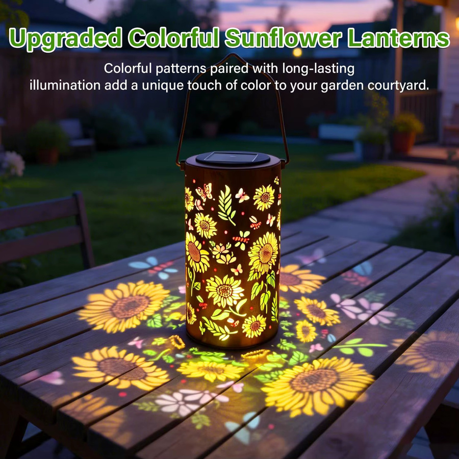 Leclstar Sonnenblumen Solarlaternen für den Außenbereich, wasserdichte solarbetriebene Gartenleuchten in Multicolor zum Aufhängen - Bild 2