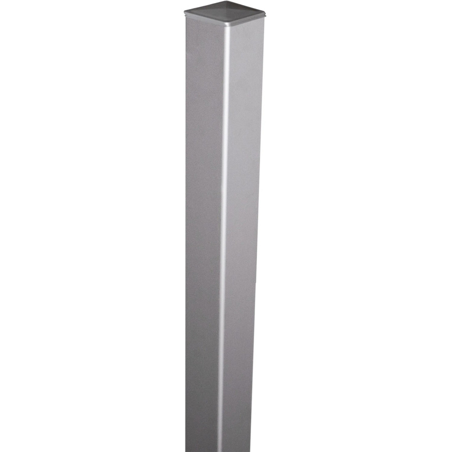 GroJa Zaunpfosten aus Aluminium eloxiert in Silber, quadratisch, zum Einbetonieren, B/T/H: 6 x 6 x 240 cm - Bild 2