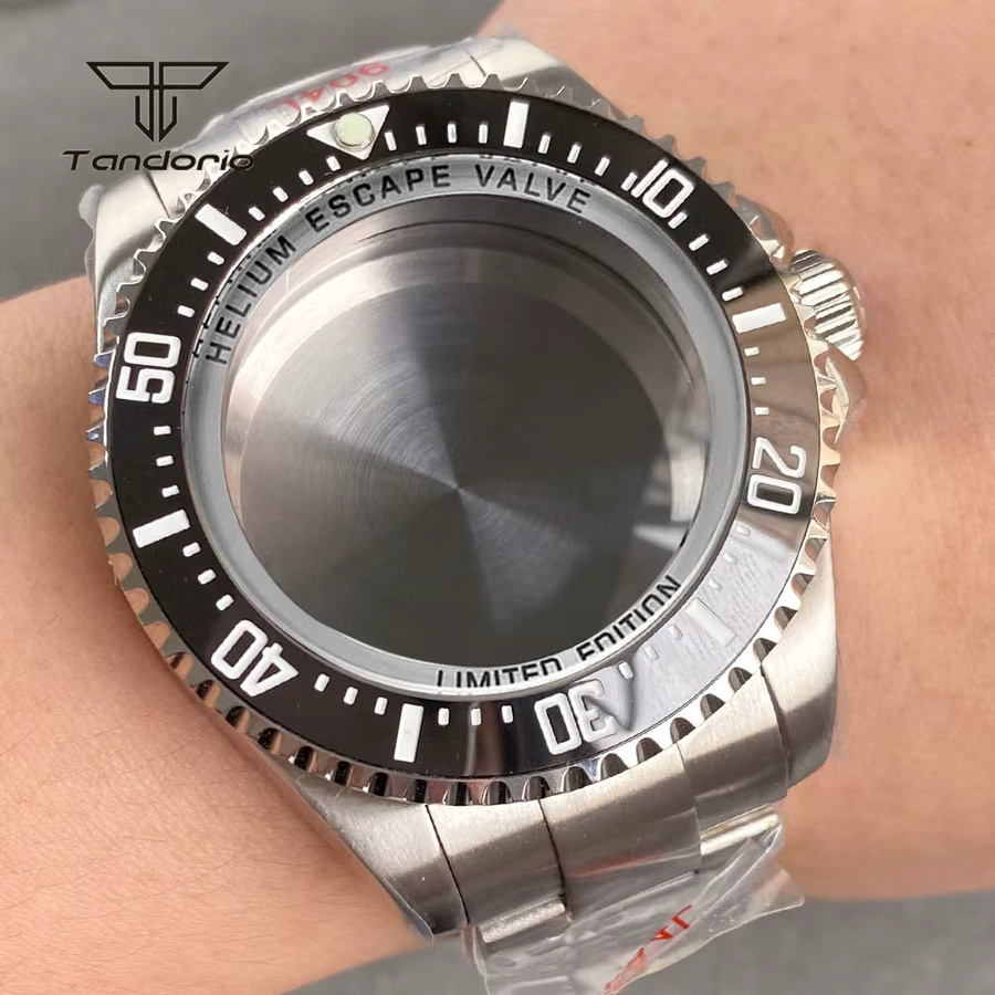 tandorio Armbanduhrteile, Edelstahl, Silber, 43 mm, Unisex - Bild 2