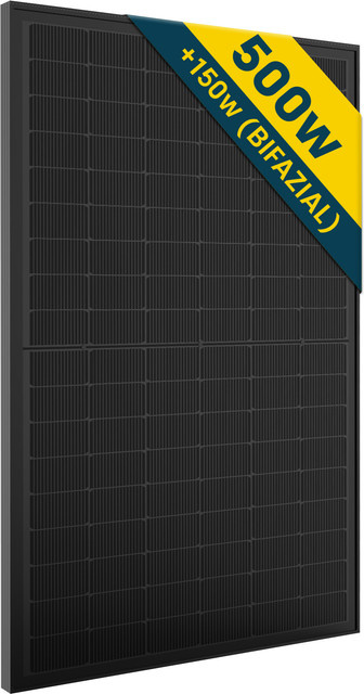 ALLDREI Bifaziales Solarmodul in Schwarz für Balkonkraftwerke - Bild 1