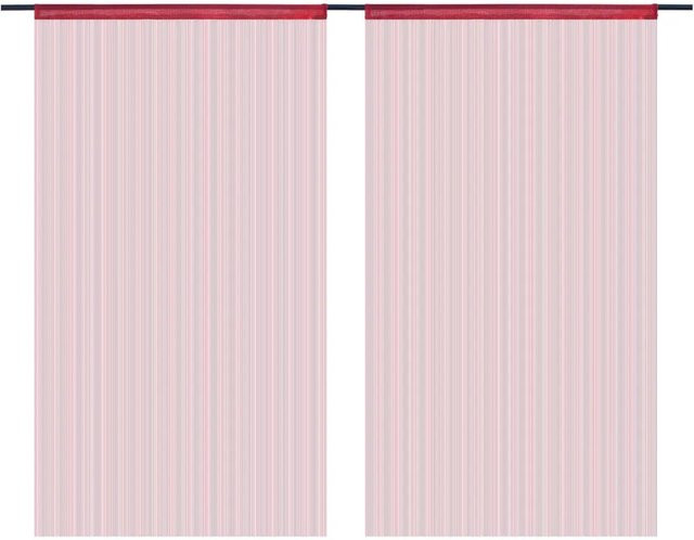 vidaXL Fadenvorhänge aus Polyester, 2 Stück, Rot, B: 100 cm, H: 250 cm - Bild 1