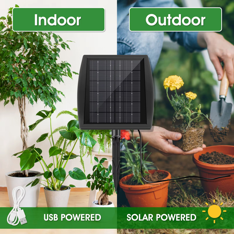 Solar-Bewässerungskit mit Timer und Emitters in Schwarz, IP67 wasserdicht und solarbetrieben - Bild 3