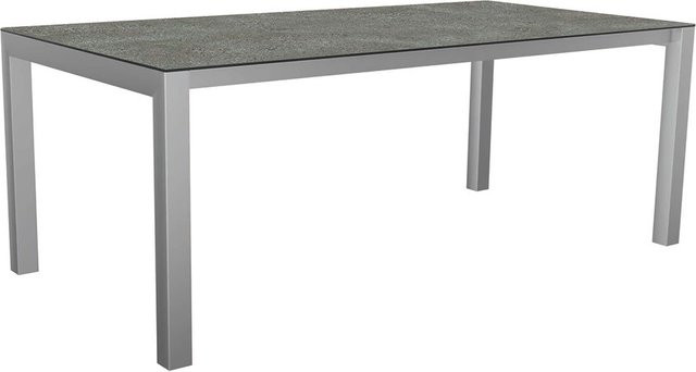 Stern Ausziehtisch Silverstar Flint in Grau mit Edelstahlgestell, B/T: 100 x 200 bis 250 cm - Bild 1