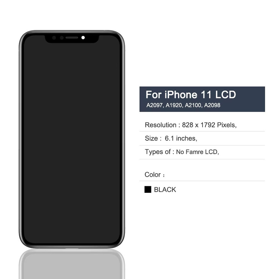 Incell AAA+ LCD-Display mit Touch-Digitizer-Baugruppe für iPhone 11 in Schwarz von sinmaytai - Bild 2