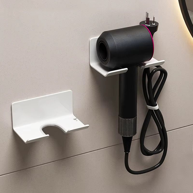 YUNJIEYA Haartrockner-Halterung aus Metall zur Wandmontage ohne Bohren, selbstklebender Haartrockner-Ständer für Dyson, Xiaomi und Laifen, Farbe: Grau oder Weiß - Bild 2