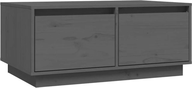 vidaXL Couchtisch aus massivem Kiefernholz in Grau, rustikaler Couchtisch rechteckig, B/T/H: 80 x 50 x 35 cm - Bild 1