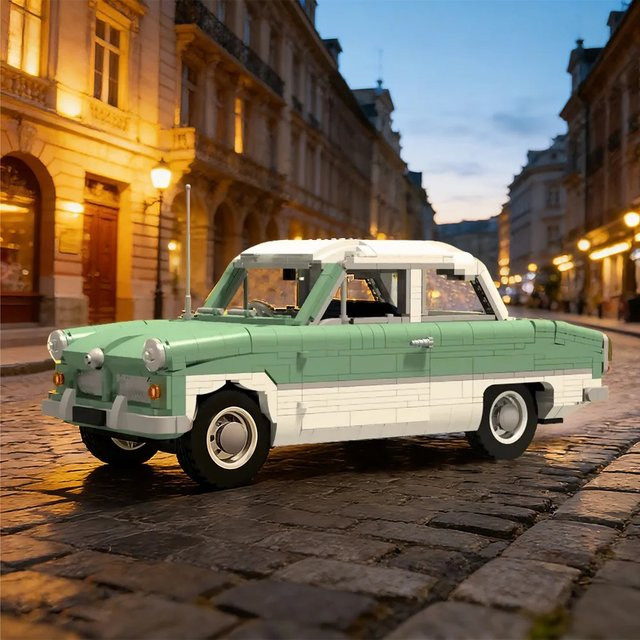 Gobricks Ford Taunus MOC, Bausteine Modell, Retro-Auto - Bild 1