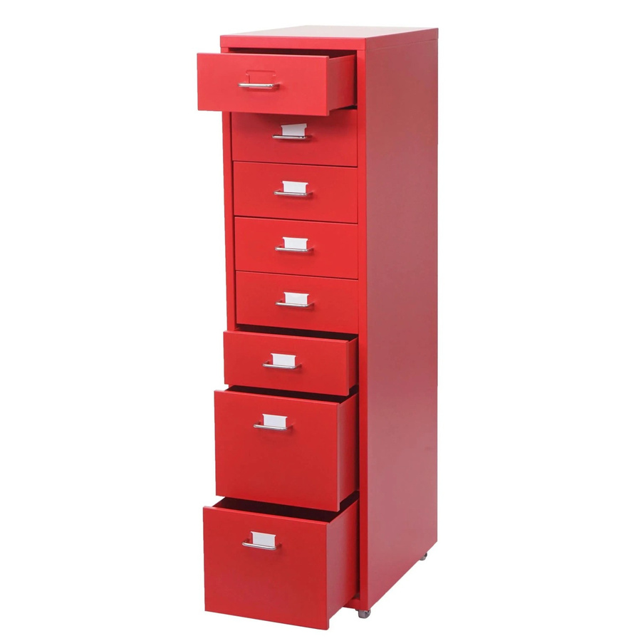MCW Rollcontainer Preston T851 Schubladenschrank aus Stahl in Rot mit 8 Schubladen, H: 110 cm, B: 41 cm, T: 28 cm - Bild 2