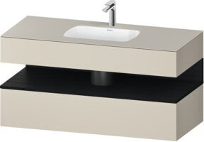 Duravit Qatego Einbauwaschtisch-Möbel-Set in Weiß/Tau Matt, Konsolen-Waschtischunterbau, B/T/H: 120 x 55 x 60 cm - Bild 1