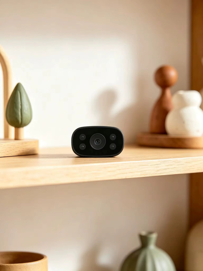 PNZEO Kompakte WLAN Smart-Kamera Schwarz – Tragbare Kabellose Mini-Sicherheitskamera zur Fernüberwachung - Bild 4