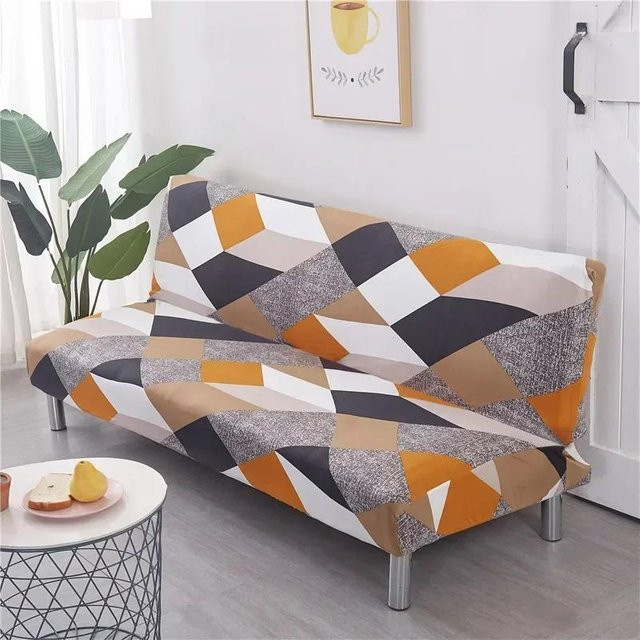 Elastischer Jacquard Stretch Schutzbezug für armlose Schlafsofas und Klappsofas von Yiran bag, Mehrfarbig, Breite: 120-150 cm - Bild 1