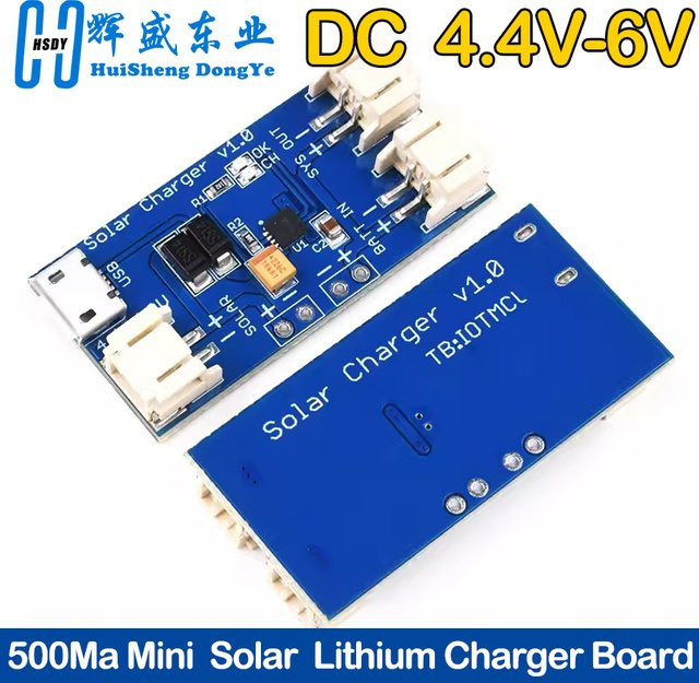 HUISHENGYUFA CN3065 Mini Solar Lipo Ladegerät Modul für Lithium-Batterien, Blau, 500mA DIY Outdoor Ladeboard für Arduino - Bild 1