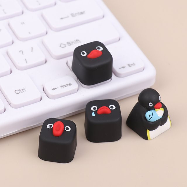 Personalisierte Anime-Pinguin Tastaturkappe aus Harz für mechanische Tastaturen - Bild 1