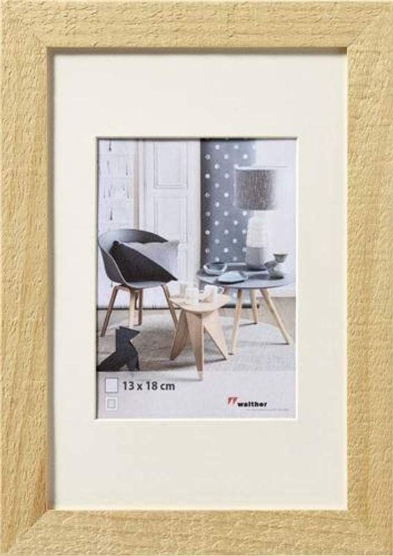 Walther Design Bilderwechselrahmen aus Holz mit Passepartout in Braun, Format: 9 x 13 cm - Bild 1